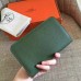 Hermes Dogon Duo Wallet In Green Clemence Leather Hermes Dogon Duo Wallet In Green Clemence Leather
