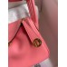 Hermes Mini Lindy Handmade Bag In Rose Lipstick Swift Leather Hermes Mini Lindy Handmade Bag In Rose Lipstick Swift Leather