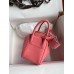 Hermes Mini Lindy Handmade Bag In Rose Lipstick Swift Leather Hermes Mini Lindy Handmade Bag In Rose Lipstick Swift Leather