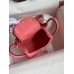 Hermes Mini Lindy Handmade Bag In Rose Lipstick Swift Leather Hermes Mini Lindy Handmade Bag In Rose Lipstick Swift Leather