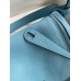 Hermes Lindy 26 Handmade Bag In Blue Atoll Clemence Leather Hermes Lindy 26 Handmade Bag In Blue Atoll Clemence Leather