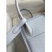 Hermes Lindy 26 Handmade Bag In Blue Brume Clemence Leather Hermes Lindy 26 Handmade Bag In Blue Brume Clemence Leather