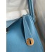Hermes Lindy 26 Handmade Bag In Blue Jean Clemence Leather Hermes Lindy 26 Handmade Bag In Blue Jean Clemence Leather
