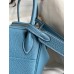 Hermes Lindy 26 Handmade Bag In Blue Jean Clemence Leather Hermes Lindy 26 Handmade Bag In Blue Jean Clemence Leather