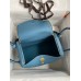 Hermes Lindy 26 Handmade Bag In Blue Jean Clemence Leather Hermes Lindy 26 Handmade Bag In Blue Jean Clemence Leather