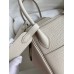 Hermes Lindy 26 Handmade Bag In Craie Clemence Leather Hermes Lindy 26 Handmade Bag In Craie Clemence Leather