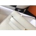 Hermes Kelly Pochette Bag In White Epsom Leather Hermes Kelly Pochette Bag In White Epsom Leather