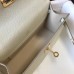Hermes Kelly Pochette Bag In White Epsom Leather Hermes Kelly Pochette Bag In White Epsom Leather
