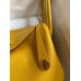 Hermes Lindy 26 Handmade Bag In Jaune Ambre Clemence Leather
