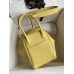 Hermes Lindy 26 Handmade Bag In Jaune Poussin Clemence Leather