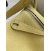 Hermes Lindy 26 Handmade Bag In Jaune Poussin Clemence Leather