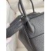 Hermes Lindy 26 Handmade Bag In Black Clemence Leather Hermes Lindy 26 Handmade Bag In Black Clemence Leather