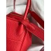 Hermes Lindy 26 Handmade Bag In Red Clemence Leather Hermes Lindy 26 Handmade Bag In Red Clemence Leather