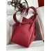 Hermes Lindy 26 Handmade Bag In Ruby Clemence Leather Hermes Lindy 26 Handmade Bag In Ruby Clemence Leather