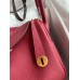 Hermes Lindy 26 Handmade Bag In Ruby Clemence Leather Hermes Lindy 26 Handmade Bag In Ruby Clemence Leather