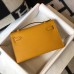 Hermes Kelly Pochette Bag In Yellow Epsom Leather Hermes Kelly Pochette Bag In Yellow Epsom Leather