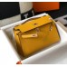 Hermes Kelly Pochette Bag In Yellow Epsom Leather Hermes Kelly Pochette Bag In Yellow Epsom Leather