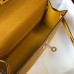 Hermes Kelly Pochette Bag In Yellow Epsom Leather Hermes Kelly Pochette Bag In Yellow Epsom Leather