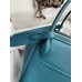 Hermes Lindy 26 Handmade Bag In Vert Bosphore Clemence Leather Hermes Lindy 26 Handmade Bag In Vert Bosphore Clemence Leather