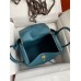 Hermes Lindy 26 Handmade Bag In Vert Bosphore Clemence Leather Hermes Lindy 26 Handmade Bag In Vert Bosphore Clemence Leather
