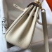 Hermes Kelly 20cm Bag In Craie Clemence Leather GHW Hermes Kelly 20cm Bag In Craie Clemence Leather GHW