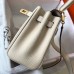Hermes Kelly 20cm Bag In Craie Clemence Leather GHW Hermes Kelly 20cm Bag In Craie Clemence Leather GHW