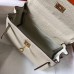 Hermes Kelly 20cm Bag In Craie Clemence Leather GHW Hermes Kelly 20cm Bag In Craie Clemence Leather GHW