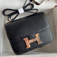 Hermes Constance 18 Handmade Bag In Black Chevre Mysore Leather Hermes Constance 18 Handmade Bag In Black Chevre Mysore Leather