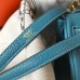 Hermes Kelly 20cm Bag In Blue Jean Clemence Leather GHW Hermes Kelly 20cm Bag In Blue Jean Clemence Leather GHW