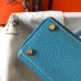 Hermes Kelly 20cm Bag In Blue Jean Clemence Leather GHW Hermes Kelly 20cm Bag In Blue Jean Clemence Leather GHW