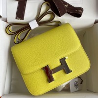 Hermes Constance 18 Handmade Bag In Lime Epsom Calfskin Hermes Constance 18 Handmade Bag In Lime Epsom Calfskin