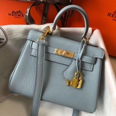 Hermes Kelly 20cm Bag In Blue Lin Clemence Leather GHW Hermes Kelly 20cm Bag In Blue Lin Clemence Leather GHW