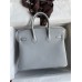 Hermes Birkin 25 Retourne Handmade Bag In Blue Glacier Clemence Leather Hermes Birkin 25 Retourne Handmade Bag In Blue Glacier Clemence Leather