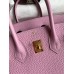 Hermes Birkin 25 Retourne Handmade Bag In Mauve Sylvestre Clemence Leather Hermes Birkin 25 Retourne Handmade Bag In Mauve Sylvestre Clemence Leather