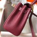 Hermes Kelly 20cm Bag In Bordeaux lemence Leather GHW Hermes Kelly 20cm Bag In Bordeaux lemence Leather GHW