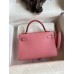 Hermes Kelly Mini II Sellier Handmade Bag In Rose Confetti Chevre Mysore Leather Hermes Kelly Mini II Sellier Handmade Bag In Rose Confetti Chevre Mysore Leather