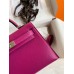 Hermes Kelly Mini II Sellier Handmade Bag In Rose Purple Chevre Mysore Leather Hermes Kelly Mini II Sellier Handmade Bag In Rose Purple Chevre Mysore Leather