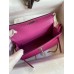 Hermes Kelly Mini II Sellier Handmade Bag In Rose Purple Chevre Mysore Leather Hermes Kelly Mini II Sellier Handmade Bag In Rose Purple Chevre Mysore Leather