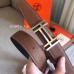Hermes H Au Carre Belt Buckle & Brown 32mm Strap Hermes H Au Carre Belt Buckle & Brown 32mm Strap