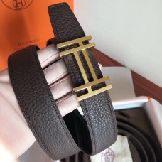 Hermes H Au Carre Belt Buckle & Cafe 32mm Strap Hermes H Au Carre Belt Buckle & Cafe 32mm Strap