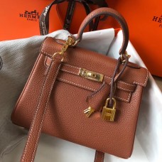 Hermes Kelly 20cm Bag In Gold Clemence Leather GHW Hermes Kelly 20cm Bag In Gold Clemence Leather GHW
