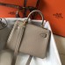 Hermes Kelly 20cm Bag In Grey Clemence Leather GHW Hermes Kelly 20cm Bag In Grey Clemence Leather GHW
