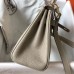 Hermes Kelly 20cm Bag In Grey Clemence Leather GHW Hermes Kelly 20cm Bag In Grey Clemence Leather GHW