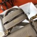 Hermes Kelly 20cm Bag In Grey Clemence Leather GHW Hermes Kelly 20cm Bag In Grey Clemence Leather GHW