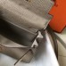 Hermes Kelly 20cm Bag In Grey Clemence Leather GHW Hermes Kelly 20cm Bag In Grey Clemence Leather GHW
