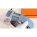 Hermes H Belt Buckle & Blue Clemence 32 MM Strap