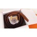 Hermes H Belt Buckle & Brown Clemence 32 MM Strap