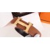 Hermes H Belt Buckle & Brown Clemence 32 MM Strap