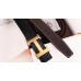 Hermes H Belt Buckle & Chocolate Clemence 32 MM Strap