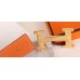 Hermes H Belt Buckle & Orange 32mm Clemence Strap Hermes H Belt Buckle & Orange 32mm Clemence Strap